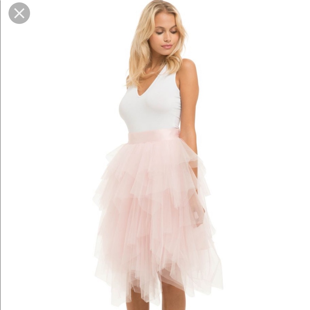 Asos chi chi miri blush pink spring tulle cute S M